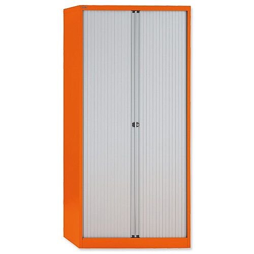 Bisley GLO Tambour Cupboard Steel Side-opening H1968mm Orange Ref AST78W Orange Bisley GLO Tambour Cupboard Steel Side-opening H1968mm Orange Ref AST78W Orange