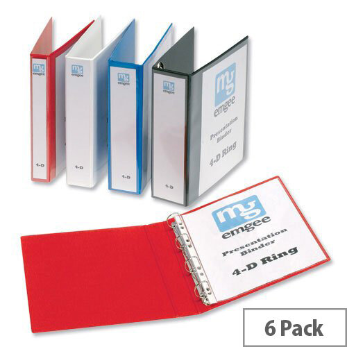 Elba Presentation A4 Ring Binder 40mm Capacity Red 4 D-Ring 400008507 Pack 6 