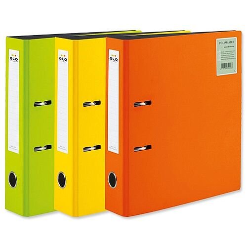 GLO Lever Arch File A4 Assorted Colours Pack 10 Hunt Office UK