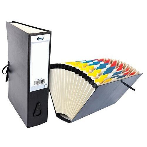 Elba Expanding File with Cloth Ties A-Z 1-31 Jan-Dec Foolscap Black Ref 100080766 56611 Elba Expanding File with Cloth Ties A-Z 1-31 Jan-Dec Foolscap Black Ref 100080766 56611