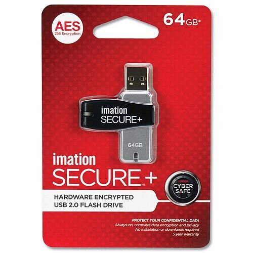 Imation Secure Plus Hardware Encrypted 64GB Memory Stick USB 2.0 Hunt