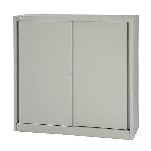 Bisley Sliding Door Cupboard with 2 Shelves W1200xH1181 Goose Grey Ref SD412/11/2S-av4 Bisley Sliding Door Cupboard with 2 Shelves W1200xH1181 Goose Grey Ref SD412/11/2S-av4