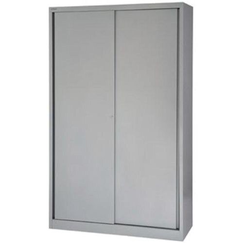 Bisley Sliding Door Cupboard with 4 Shelves W1200xH1980 Silver Ref SD412/19/4S-arn