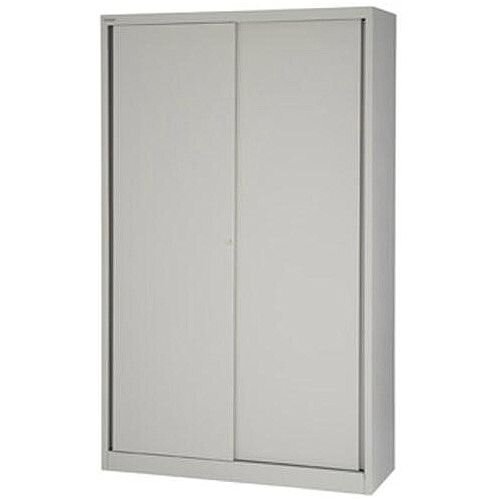 Bisley EuroTambour SD412/19 Tall Sliding Door Cupboard with 4 Shelves Goose Grey Bisley EuroTambour SD412/19 Tall Sliding Door Cupboard with 4 Shelves Goose Grey