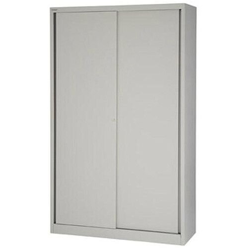 Bisley EuroTambour SD412/19 Tall Sliding Door Cupboard with 4 Shelves  Goose Grey