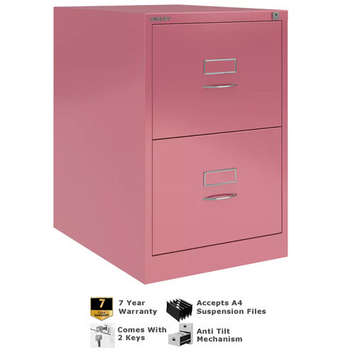 GLO by Bisley BS2C Filing 2Drawer H711mm Pink Ref BS2C Pink