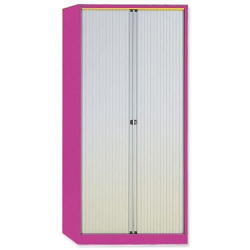 GLO by Bisley Tambour Cupboard Steel Side-opening H1016mm Pink Ref AST40W Pink