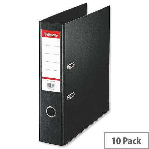 Esselte A4 Polypropylene 75mm Black Lever Arch File Pack of 10