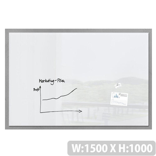 Sigel Magnetic Glass Whiteboard Artverum 150x100cm - White - Safety Glass - TUEV Approved