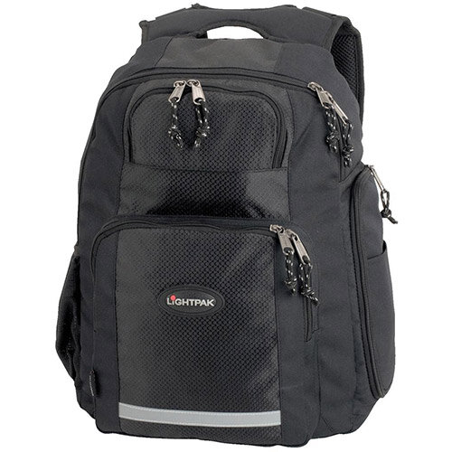 LightPak Safepak Backpack With 12in Laptop Case Nylon Black Ref 46053 LightPak Safepak Backpack With 12in Laptop Case Nylon Black Ref 46053