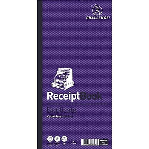 Challenge Duplicate Book Carbonless Receipt 200 Receipts 240x141mm Ref 400048651