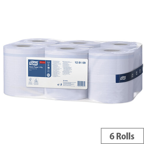 Tork Dispenser Centrefeed Cleaning Paper Towel Tissue Rolls 1-Ply 210mm x 300m Blue (Pack 6) Tork Dispenser Centrefeed Cleaning Paper Towel Tissue Rolls 1-Ply 210mm x 300m Blue (Pack 6)