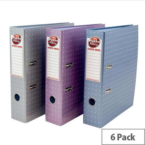 Pukka Metallic Lever Arch File A4 Assorted Pack of 6 Ref 6444-MET Pukka Metallic Lever Arch File A4 Assorted Pack of 6 Ref 6444-MET