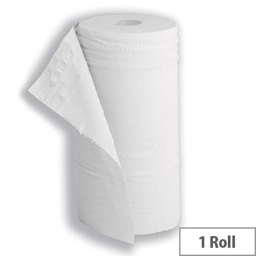 5 Star Disposable Hygiene Paper Roll Recycled White Paper Roll 2-Ply 130 Sheets L40m x W250mm Pack 1