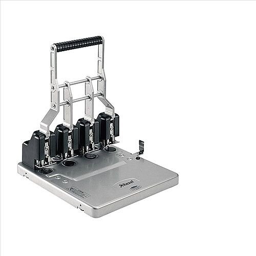 Rexel HD4150 Ultra Heavy Duty 4 Hole Punch Silver/Black Ref 2101235 Rexel HD4150 Ultra Heavy Duty 4 Hole Punch Silver/Black Ref 2101235