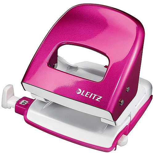 Leitz NeXXt WOW Metal Office Hole Punch 3m 30 Sheet  Metallic Pink