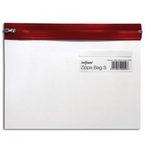Snopake Zippa Bag Polypropylene A5 140 Micron Red (Pack 25)