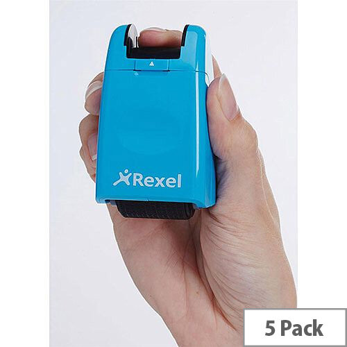 Rexel ID Guard Retractable Ink Roller Blue with Black Ink Pack of 5 Rexel ID Guard Retractable Ink Roller Blue with Black Ink Pack of 5