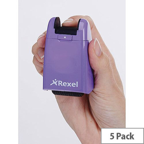 Rexel ID Guard Retractable Ink Roller Purple with Black Ink Pack of 5