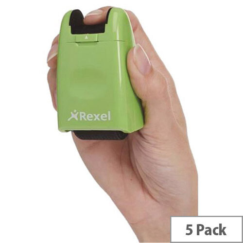 Rexel ID Guard Retractable Ink Roller  Lime  with Black Ink Pack of 5