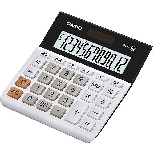 Casio MH-12-WE-S-EH Wide H Series 12 Digit Desktop Calculator