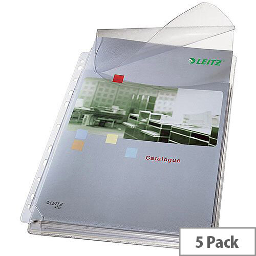 Leitz A4 Heavy-duty Gusseted Expanding Pocket Multipunched Clear 170 Micron Pack of 5 Leitz A4 Heavy-duty Gusseted Expanding Pocket Multipunched Clear 170 Micron Pack of 5
