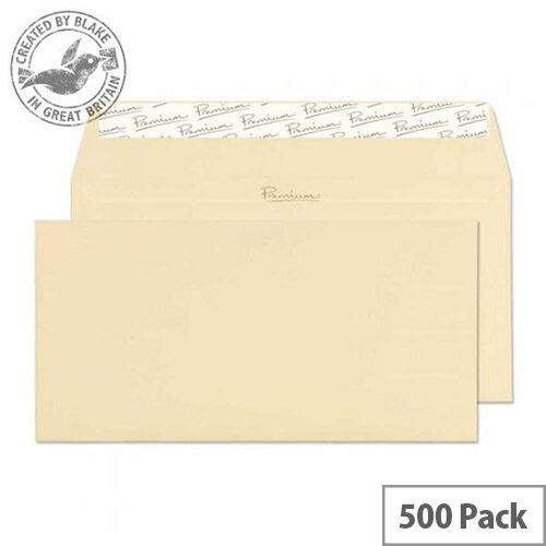 Blake Cream Premium Business DL Laid Wallet Envelopes Vellum 120gsm Pack of 500 Blake Cream Premium Business DL Laid Wallet Envelopes Vellum 120gsm Pack of 500