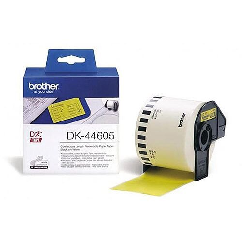 Brother P-touch DK-44605 62mm x 30.48m Continuous Removable Yellow Paper Tape Brother P-touch DK-44605 62mm x 30.48m Continuous Removable Yellow Paper Tape
