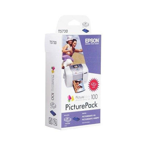 Epson Picture Pack containing 1 x T5730 Photo Cartridge + Photo Paper for PictureMate 100 C13T573040 Epson Picture Pack containing 1 x T5730 Photo Cartridge + Photo Paper for PictureMate 100 C13T573040