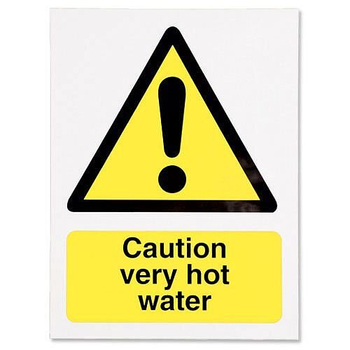 Stewart Superior Catering Sign Caution Very Hot Self Adhesive Vinyl W150xH200mm