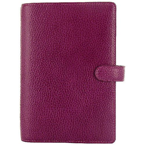 Filofax Finsbury Personal Organiser Leather Rambling Grain Personal Raspberry