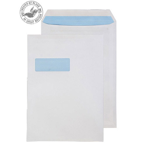 Purely Everyday 100gsm White Self Seal Pocket Window C4 324x229mm (Pack of 250) Purely Everyday 100gsm White Self Seal Pocket Window C4 324x229mm (Pack of 250)