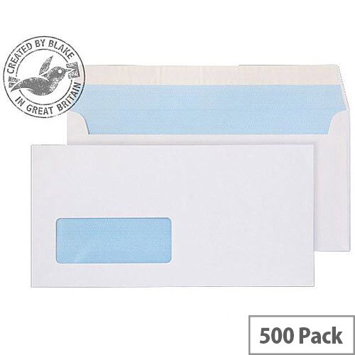 Purely Everyday DL White Wallet Window Envelopes 100gsm Pack of 500 Purely Everyday DL White Wallet Window Envelopes 100gsm Pack of 500