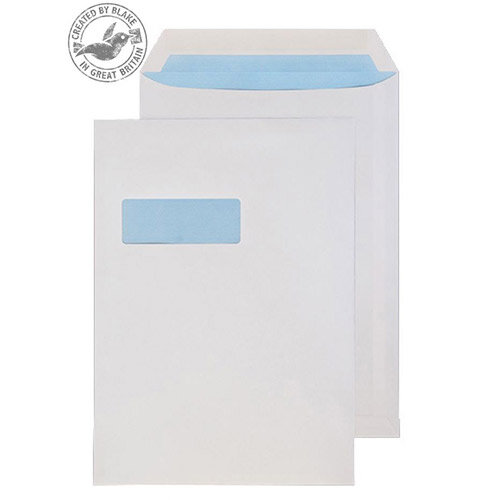Purely Everyday White Gummed 100gsm Pocket Window C4 324x229mm (Pack of 250) Purely Everyday White Gummed 100gsm Pocket Window C4 324x229mm (Pack of 250)