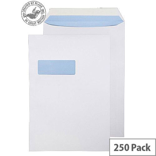 Purely Everyday Pocket P& High Window White 100gsm C4 324x229mm (Pack of 250) Purely Everyday Pocket P& High Window White 100gsm C4 324x229mm (Pack of 250)