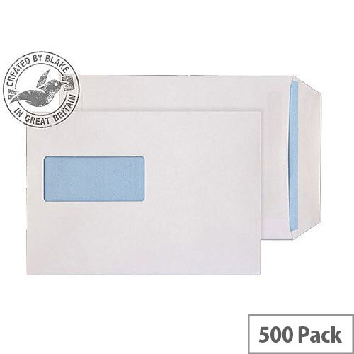 Purely Everyday White 100gsm Self Seal Pocket Window C5 229x162mm (Pack of 500) Purely Everyday White 100gsm Self Seal Pocket Window C5 229x162mm (Pack of 500)