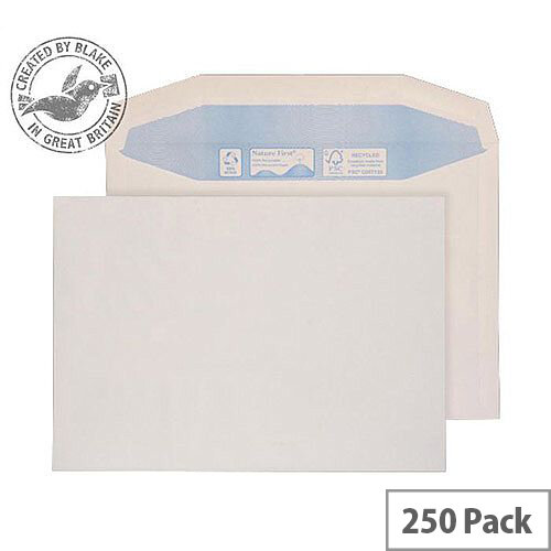 Purely Environmental Mailer Gummed White 100gsm C4 229x324mm (Pack of 250)