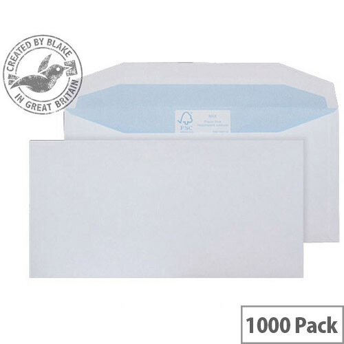 Purely Environmental Mailer Wallet Envelopes Gummed White 90gsm 102x216mm Pack of 1000 Purely Environmental Mailer Wallet Envelopes Gummed White 90gsm 102x216mm Pack of 1000