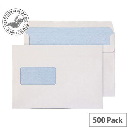 Purely Everyday Wallet Self Seal Window White 90gsm C5+ 162x238mm (Pack of 500) Purely Everyday Wallet Self Seal Window White 90gsm C5+ 162x238mm (Pack of 500)