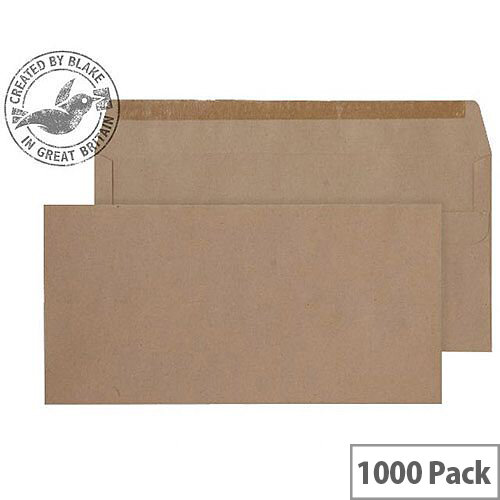 Purely Everyday DL Manilla Self Seal Wallet Envelopes 80gsm Pack of 1000