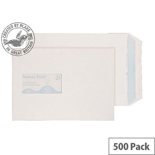 Purely Environmental Pocket Self Seal Wndw White 90gsm C5 (Pack of 500) Purely Environmental Pocket Self Seal Wndw White 90gsm C5 (Pack of 500)