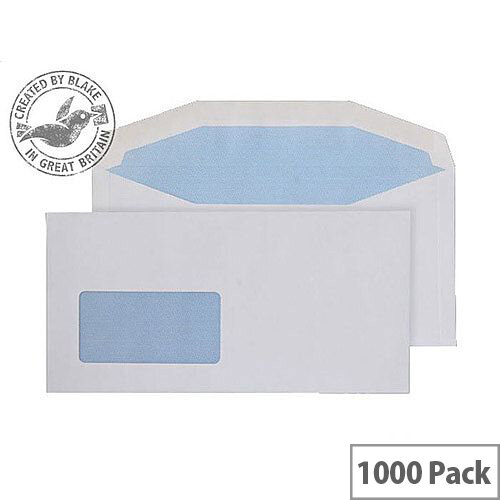 Purely Everyday White DL+ Envelopes Mailer Wallet Low Window Gummed 80gsm Pack of 1000 Purely Everyday White DL+ Envelopes Mailer Wallet Low Window Gummed 80gsm Pack of 1000