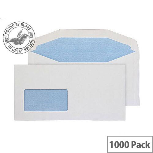 Purely Everyday White DL+ Envelopes Mailer Wallet Low Window Gummed 90gsm Pack of 1000 Purely Everyday White DL+ Envelopes Mailer Wallet Low Window Gummed 90gsm Pack of 1000