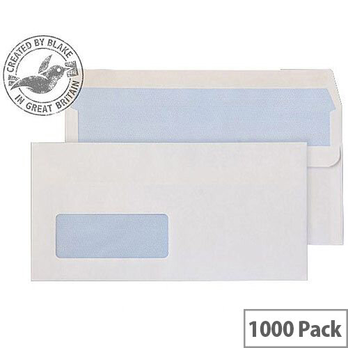 Purely Everyday DL White Self Seal Wallet Window Envelopes 90gsm Pack of 1000 Purely Everyday DL White Self Seal Wallet Window Envelopes 90gsm Pack of 1000