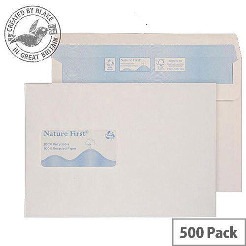Purely Environmental Wallet Self Seal Wndw White 90gsm C5 162x229 (Pack of 500) Purely Environmental Wallet Self Seal Wndw White 90gsm C5 162x229 (Pack of 500)