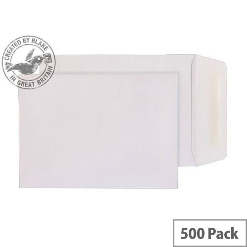 Purely Everyday Pocket Envelopes Gummed White 90gsm 190x127mm Pack of 500 Purely Everyday Pocket Envelopes Gummed White 90gsm 190x127mm Pack of 500