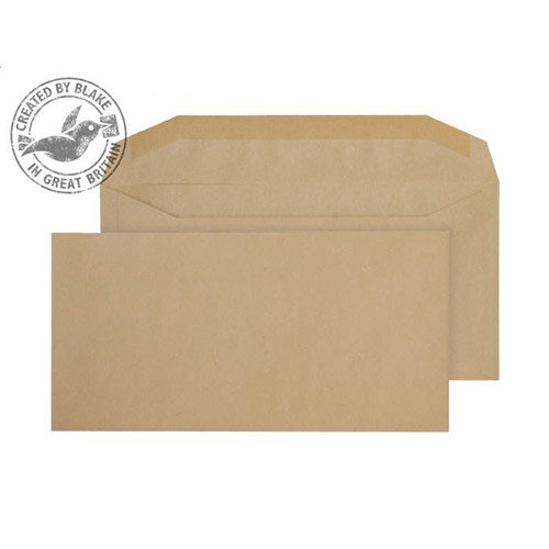 Purely Everyday Manilla DL+ Envelopes Mailer Wallet Gummed  80gsm Pack of 1000