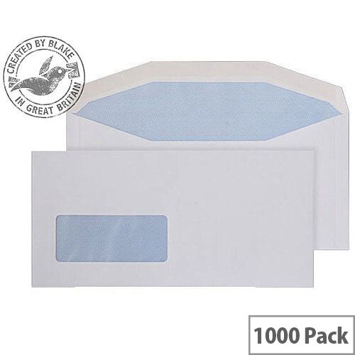 Purely Everyday White DL+ Envelopes Mailer Wallet Low Window Gummed 90gsm Pack of 1000 Purely Everyday White DL+ Envelopes Mailer Wallet Low Window Gummed 90gsm Pack of 1000