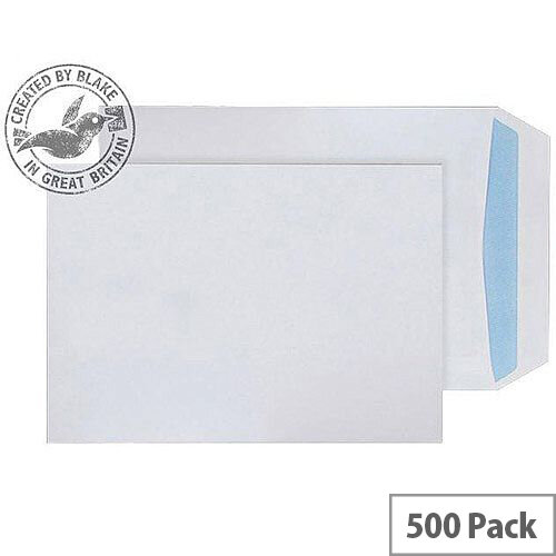 Purely Environmental Pocket Self Seal White 100gsm C5 229x162mm (Pack of 500) Purely Environmental Pocket Self Seal White 100gsm C5 229x162mm (Pack of 500)