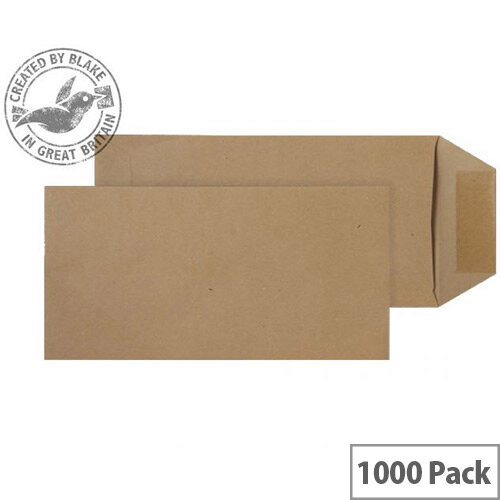 Purely Everyday Pocket Envelopes Gummed Manilla 80gsm 229x102mm Pack of 1000 Purely Everyday Pocket Envelopes Gummed Manilla 80gsm 229x102mm Pack of 1000